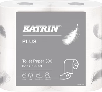 Image of Katrin Plus Toilet Roll Easy Flush 2-Ply 300 Sheet Pack of 20 105003