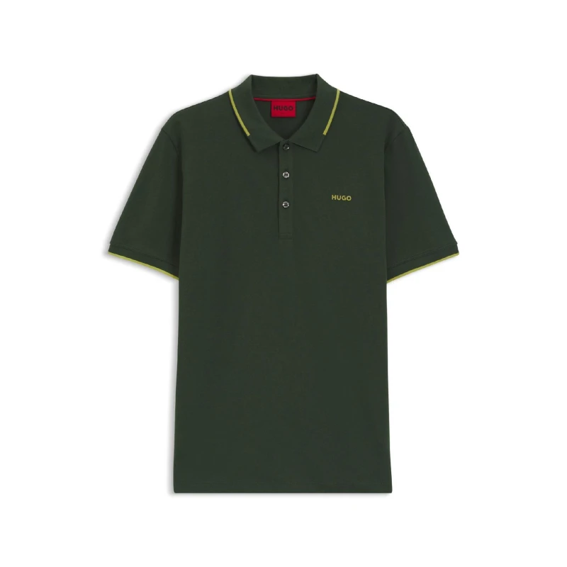 Image of Hugo Dinoso222 Printed Logo Polo Shirt Green male XS