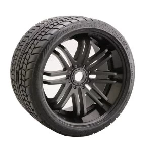 Image of Sweep Road Crusher Belted Tyre On Black 17Mm Wheels 1/4 Offset
