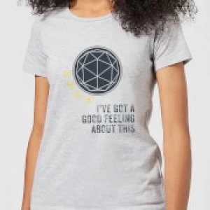 Image of Crystal Maze I've Got A Good Feeling About This- Industrial Womens T-Shirt - Grey - L