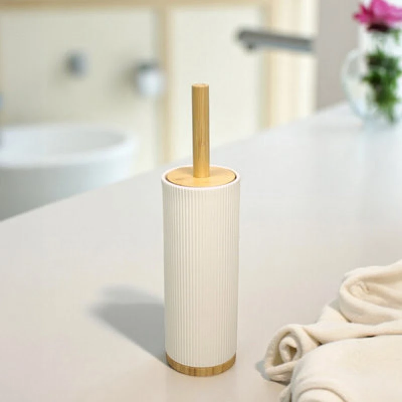 Image of Showerdrape Bondi Cream & Bamboo Collection Toilet Brush & Holder Cream