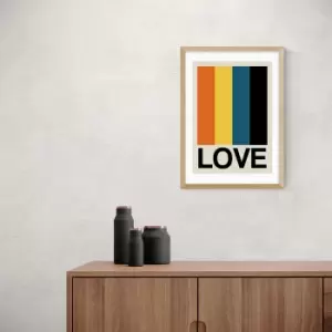Image of East End Prints Retro Stripe LOVE Sundaze Print MultiColoured