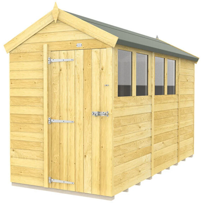 Image of Flat Pack Sheds DIY Sheds 5 x 11 Apex Shed, Brown 5X11AFF