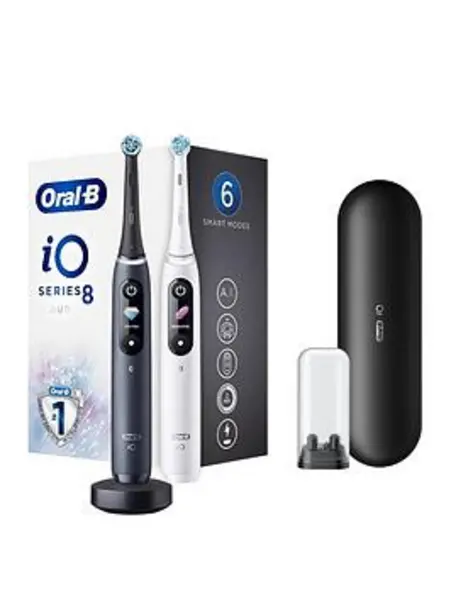 Image of Oral B iO Series 8 ORAIO8DUO White & Black Onyx Duo Electric Toothbrush