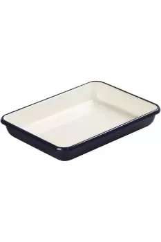 Image of Set of 2 Originals Indigo & Ivory Enamelled Roaster 33cm