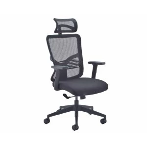 Image of TC Office Kempes Highback Mesh Task Chair with Headrest, Black