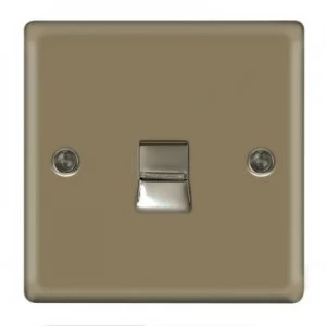 Image of Wickes Single Raised Plate Master Telephone Socket - Pearl Nickel