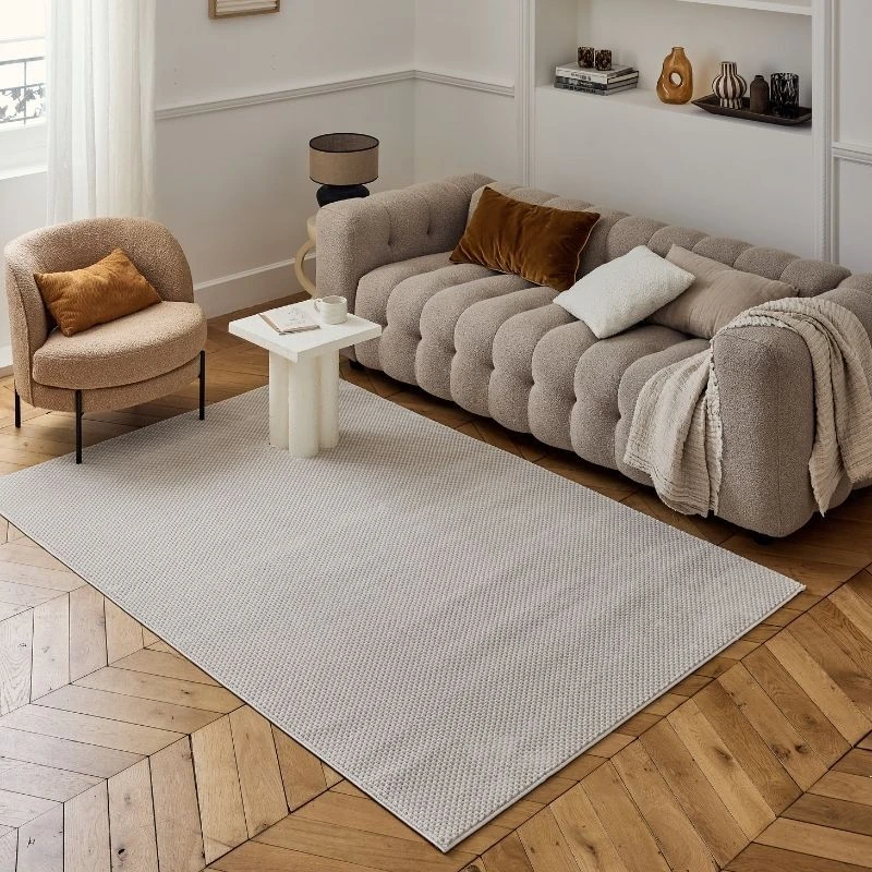 Image of THE RUGS Carmel Modern Area Rugs & Runners Dotted Design Soft Pile in Beige Size: 120cm x 170cm Beige Unisex 120cm x 170 cm