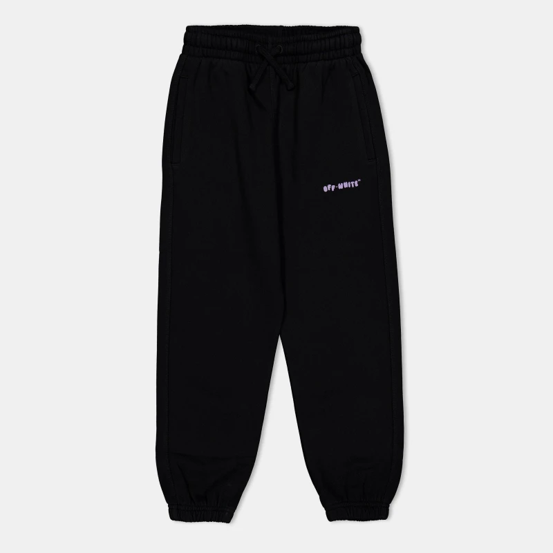 Image of Off White Kids Closed Hem Fleece Jogging Bottoms Black/Lilac female 8Y