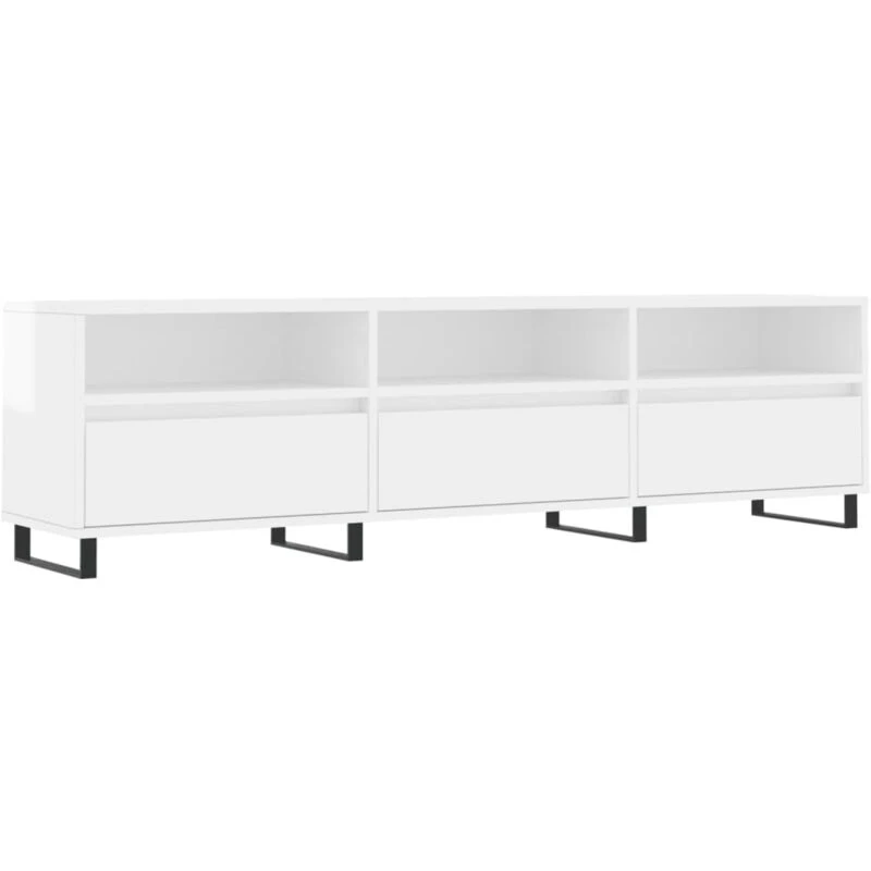 Image of VIDAXL TV Cabinet High Gloss White 150x30x44.5cm Engineered Wood Vidaxl 8720845875299