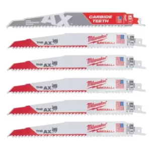 Image of Imex Milwaukee 48009028 SAWZALL Reciprocating Saw Blades 230mm (6 Piece)