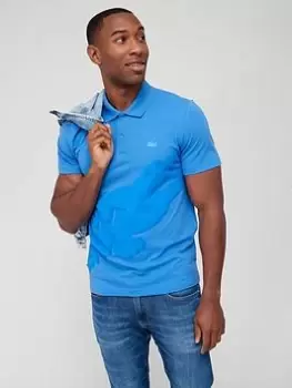 Image of Lacoste Summer Pack Large Croc Logo Polo Shirt - Blue Size M, Men