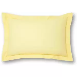 Image of Charlotte Thomas - Poetry Plain Dye 144 Thread Count Combed Yarns Lemon Oxford Pillowcase - Yellow
