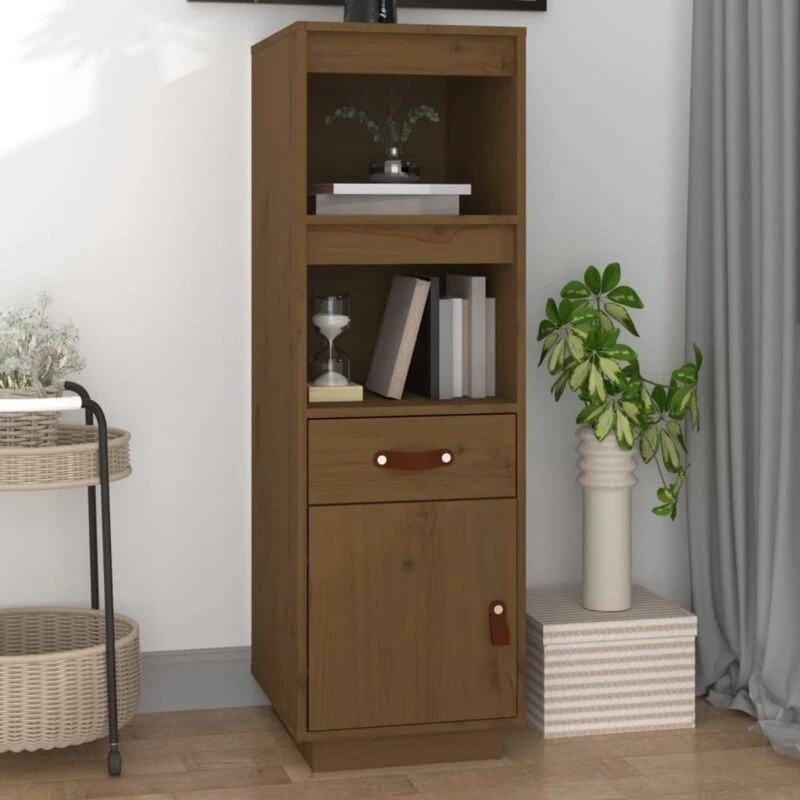 Image of Vidaxl Highboard Honey Brown 34X40X108,5cm Solid Wood Pine, Brown 820155