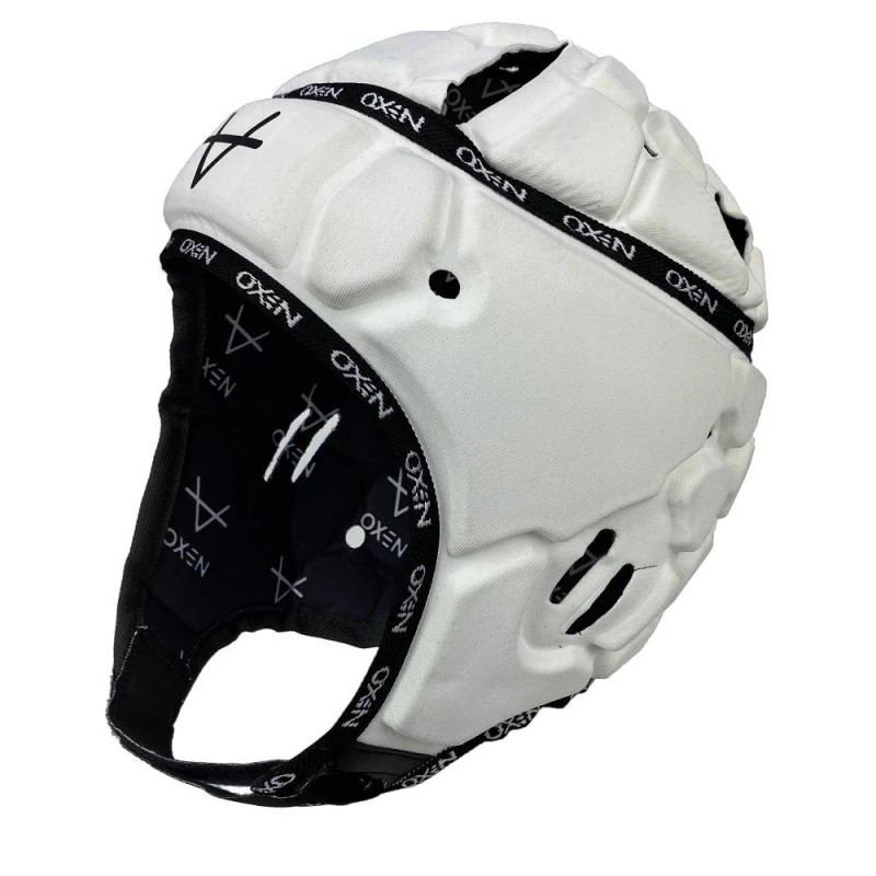 Image of OXEN Pro Rugby Head Guards White/Black unisex Medium Jnr