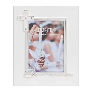Image of 4" x 6" - Silver Plated & Epoxy Photo Frame - Communion