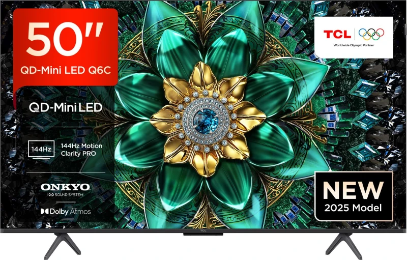 Image of TCL Q6C 50" Smart 4K Ultra HD QLED Google TV [2025] - 50Q6C-UK