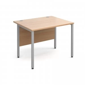 Image of Maestro 25 SL Straight Desk 1000mm x 800mm - Silver H Frame Beech top