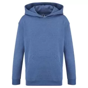Image of Fruit Of The Loom Childrens Unisex Hooded Sweatshirt / Hoodie (5-6) (Heather Royal)