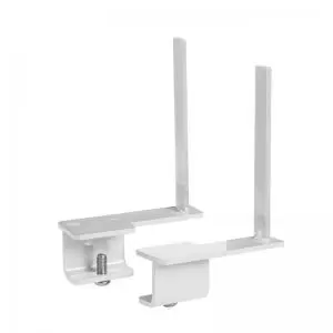 Image of Aluminium framed screen brackets pair to fit on back of desk - white