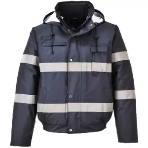 Image of Iona Lite Reflective Work Bomber Jacket (m) (Navy) - Navy - Portwest