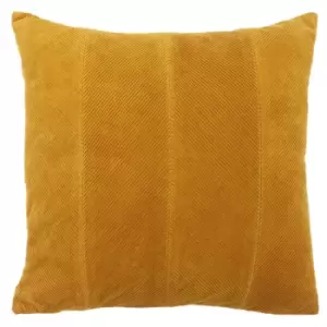 Image of Jagger Ribbed Corduroy Cushion Ochre Yellow, Ochre Yellow / 45 x 45cm / Polyester Filled