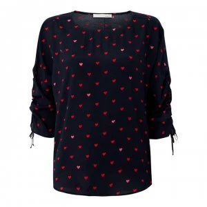 Image of Oui Heart Blouse - 0573 Dk Blue