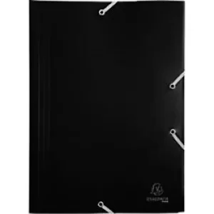 Image of Exacompta 3 Flap Folder 55901E A4 Black Polypropylene 24 x 32cm Pack of 30