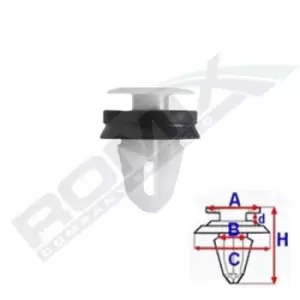 Image of ROMIX Clip C70302 LAND ROVER,Range Rover Sport (L320),Range Rover Evoque (L538),Discovery III (L319),Discovery IV (L319),Range Rover Sport (L494)