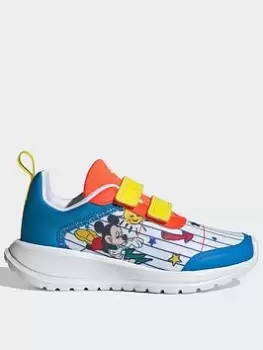 Image of adidas X Disney Mickey And Minnie Tensaur Shoes, White/Blue, Size 2.5 Older