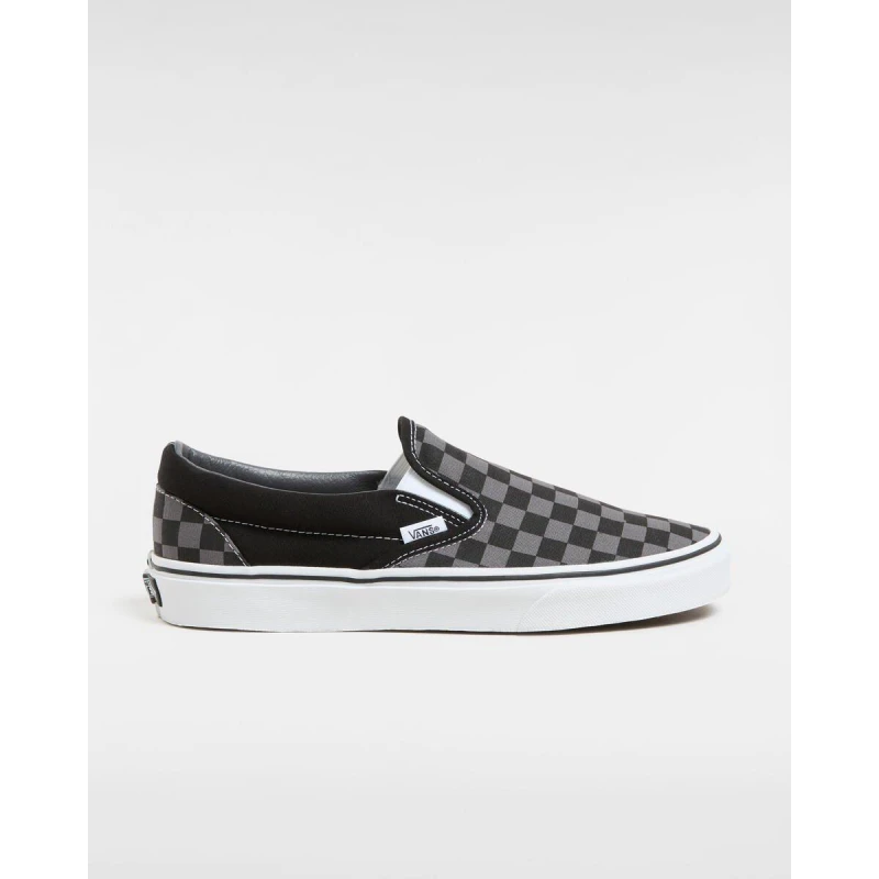 Image of Vans Mens Authentic Slip Canvas Trainers Black Check male 10 (44.5)