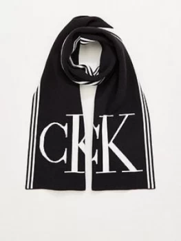 Image of Calvin Klein Logo Scarf - Black