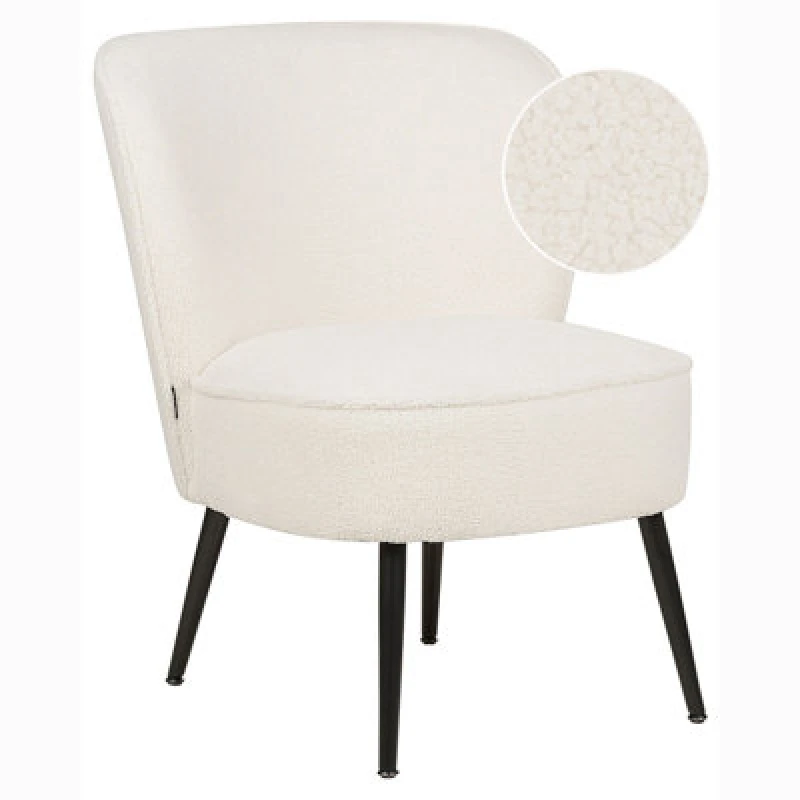 Image of Beliani Boucle Armchair White Voss