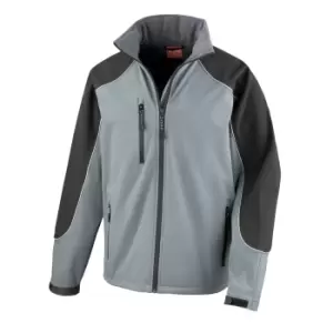 Image of Result Mens Ice Fell Hooded Softshell Breathable Waterproof Jacket (345 GSM) (M) (Grey/Black)