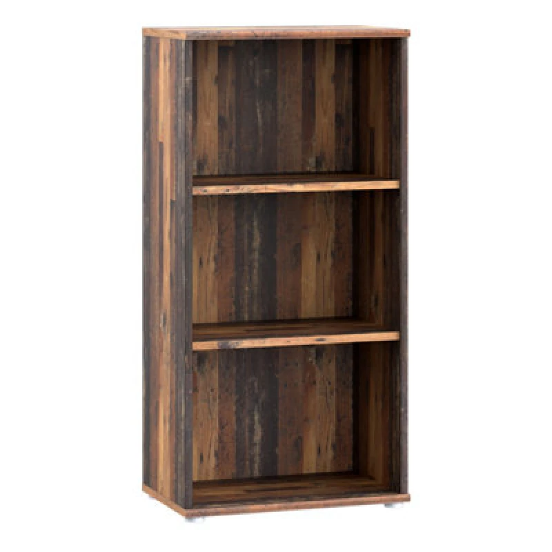 Image of Furniture To Go Essential Tall Narrow 2 Shelf Bookcase In Vintage Oak