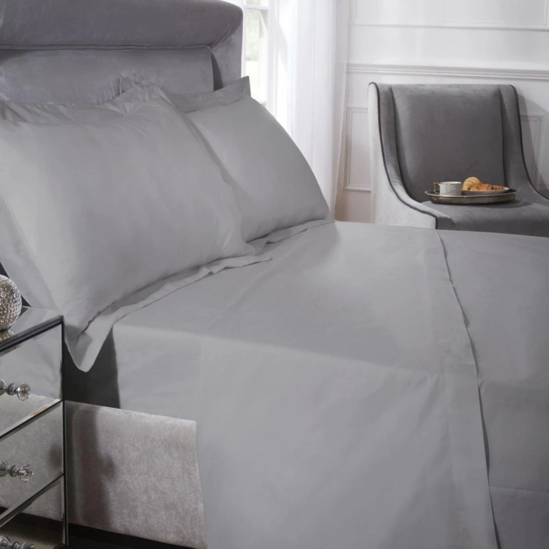 Image of Emma Barclay 400 Thread Count Cotton - Flat Sheet Flat Sheets Single Silver 39308411010