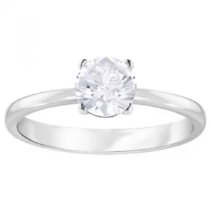 Image of Ladies Swarovski Silver Plated Attract Solitaire Ring Size L