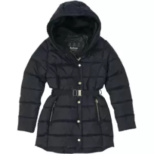 Image of Barbour International Girls Track Line Quilted Jacket - Black