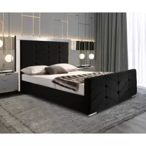 Image of Marisa Bed Single Plush Velvet Black