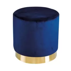 Image of Lara Pouffe Midnight Blue Velvet