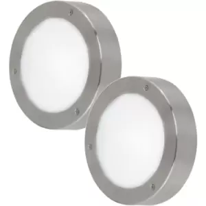 Image of 2 PACK IP44 Outdoor Wall Light Stainless Steel 5.4W Built in LED Porch Lamp