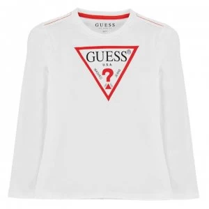 Image of Guess Long Sleeve T-Shirt - White/Red