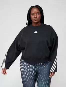 Image of adidas Sportswear Future Icons Sports Pullover Sweatshirt (Plus Size) - Black, Size 3X, Women