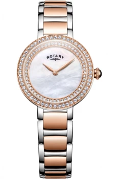 Image of Womens Rotary LB05086-41L Ladies Stone Set Cocktail Wristwatch Colour - Silver Tone