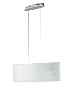 Image of CHARME LED Straight Bar Pendant Ceiling Light White 3750lm with Remote Control CCT 65x25x20cm