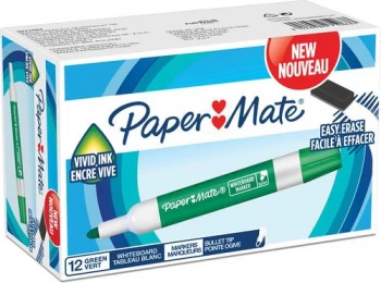 Image of Paper Mate Whitboard Marker Bullet Tip Green PK12
