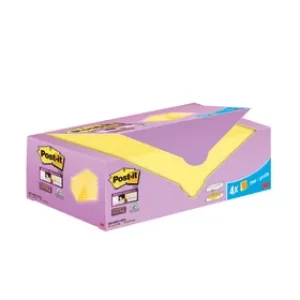 Image of Post-it Super Sticky Notes Canary Yellow Cabinet 127x76mm (Pack of 24)