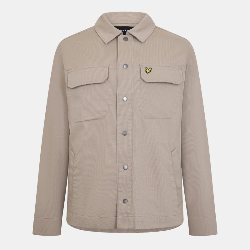 Image of Lyle and Scott Logo Overshirt Overshirts S Beige 60662604350
