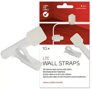 Image of LTC Wall Cable Management Clips Self-Adhesive (White)