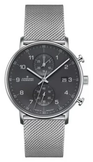 Image of Junghans Mens Form C Chronoscope Silver Mesh Strap 041/4877 Watch